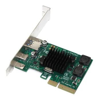 ASM3142 Čip USB3.1 Razširitveno Kartico PCI-E Tipa A/Tip-C Dual-port za Namizni RAČUNALNIK z Matično ploščo 4x PCIE Riser 1000Mbps