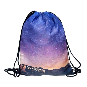 Galaxy Star 3D tiskanje nahrbtnik Ženske vrvico za zavezovanje vreče modne blagovne znamke Potovalne torbe mochila feminina Klasičnih vedno sac a dos