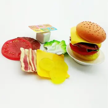 RCtown Otrok Barvne Zlaganje Hamburger Igri Smešno Simulacije Hrano, Igrače, Miniature Prigrizek Burger Izobraževalne Igrače za Otroke