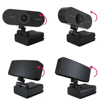 Mini Vrtljiv 1080P HD Webcam Računalnik PC Spletna Kamera z Mikrofonom Kamere za Živo Video Calling Konferenca Dela