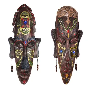 Osebnost Afriška Maska Smolo Steni Visi Ustvarjalni Dom Nakit Točke KTV Bar Dekoracijo Sten Carving Umetnost Posnema Lesa Carvi