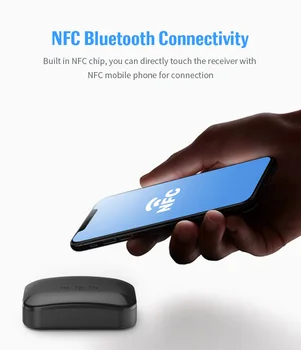 Nove NFC Bluetooth 5.0 Avdio Sprejemnik Oddajnik NFC Avto Brezžični Zvočnik Tok Glasbe HD Prejema 3,5 mm Za Avto