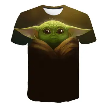 Yoda T srajce Fantje Dekleta Mandalorian Anime T Shirt Harajuku Moda Risanka T-shirt Prosti čas Ulične Estetske Tshirt Vrhovi