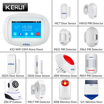 KERUI K52 DIY WIFI GSM Alarmni Sistem za Doma Za 4,3 Palca Velik Zaslon na Dotik TFT Zaslon Varnosti Motion Detektor Doma, Alarmni Sistem