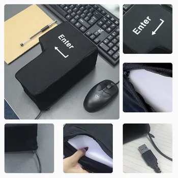 Novost Vent Igrače Big USB Tipka Enter Anti Stres Gumb Tlaka Računalnika Vent Blazine Gumb Desktop Blazino Za Pisarno