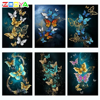 Zooya Novi Diamant Slikarstvo Metulj 5D Diy Diamond Vezenje Živali Navzkrižno Šiv Kit Nosorogovo 3D Mozaik, Art Doma Dekor Lx837