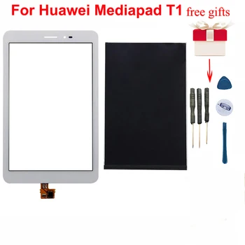 Bela Za Huawei Mediapad T1 S8-701u LCD Zaslon na Dotik Plošče Stekla, Senzor za 8.0 S8-701 LCD-Zaslon Čast Pad T1 LCD Zaslon