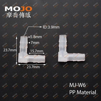 2020 (1000pcs/Veliko) MJ-W6 PP 6 mm cev za skupno Komolec, tip skupni priključki cevi cevni fitingi