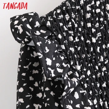 Tangada Moda za Ženske Tiskanja Nabrano Obleko 2020 Nov Prihod Dolg Rokav Dame Ruffles Midi Obleko Vestidos 3A108
