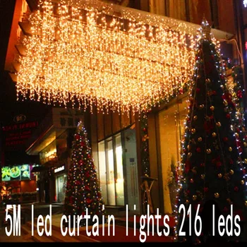 Božični Luči na Prostem Dekoracijo 5m Droop za 0,4-0,6 m Led Zavese Ledenica Niz Luči Vrt Xmas Party Dekorativne Luči