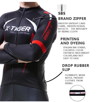 X-Tiger 2020 Pro Toplotne Runo Kolesarski Dres z Dolgimi Rokavi Zimsko GORSKO Kolesarska Oblačila Toplo Kolesarjenje Oblačila Za Moške