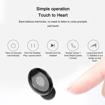 V8 Bluetooth V5.0 Slušalke Brezžične TWS Slušalke Športne Čepkov LED Uho Brsti V uho
