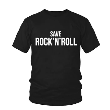 Save Rock 'N' Roll Hipster Ženske T Shirt Fall Out Boy Punk Rock Harajuku Tshirt Tumblr Hipster Ulica Črno Bela majica