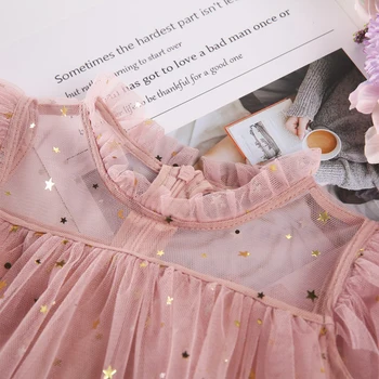 Roza letnik dolgo obleko starosti za 2 - 10 let deklice čipke sequins princesa kostum poletje otroci cupcake obleko baby dekle frocks