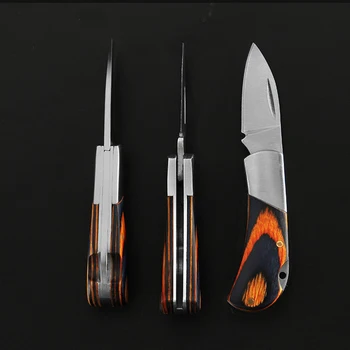 3 Velikost Mini Leseni Ročaj Zložljiv Nož iz Nerjavečega Jekla Prenosni CS POJDI Keychain Prostem Preživetje Kampiranje EOS Unboxing Knifves