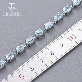 TBJ ,14ct naravno modro Nebo, topaz zapestnica brazilija oval5*7mm gemstone 925 sterling srebro fine nakit za ženske vsakodnevno rabo