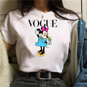 Disney Mickey Miške Minnie Majica s kratkimi rokavi Ženske Plus Velikost Harajuku Vrhovi Poletje Grafični Tees Ženske Minnied Kawaii Modi T-shirt Oblačila