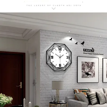 Nordijska moda stenske ure dnevno sobo ustvarjalne ura doma kovin okrasni quartz ura preprost slog oblikovanja, ki visi ura
