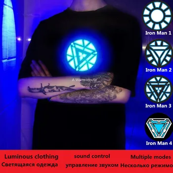 LED Cotillon Moške Svetlobna T-Majice za Stranke Ženska Neon Oblačila Zvočni Nadzor Otroci Žareče Oblačila Sij Svetlobe, Festival, Rave