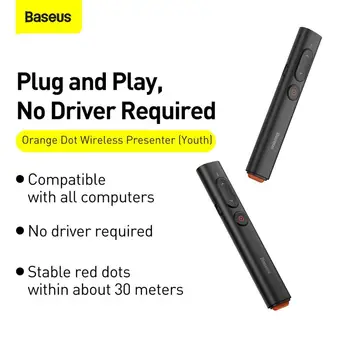 Baseus Brezžični Upravljalnik Daljinski upravljalnik Infrardeči Upravljalnik Pen USB A & USB C Adapter Laserski kazalnik Za Projektor za Powerpoint PPT,