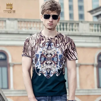 Fanzhuan brezplačna dostava za priložnostne 2017 Nova moška moda, moška T-shirt kratek sleeved majica s kratkimi rokavi Poslovnih tiskanje 715178 osebnost človeka