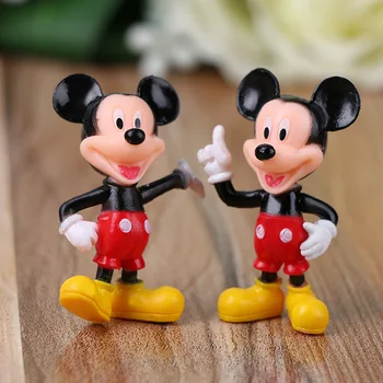 6PCS Disney Mickey Miške Minnie Mouse Številke Komplet Rojstni dan Torta Dekoracijo PVC Anime Lutka Otrok Rojstni dan Darila