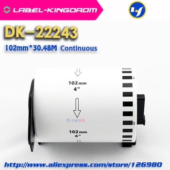 20 Polnjenje Zvitkih Združljiv DK-22243 Oznaka 102mm*30.48 M Neprekinjeno Združljiv za Brata QL-1060 Tiskalnik za Nalepke Bele DK2243