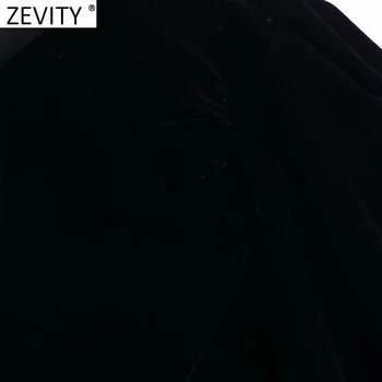 Zevity 2021 Žensk V Vratu Sponke Naguban Žamet Kratek Delavska Bluzo Femme Luč Rokav Slim Kimono Rokavi Elegantna Blusas Vrhovi LS7473