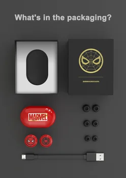 Marvel Certified Captain America TWS Brezžične Stereo Slušalke Bluetooth V5.0 Čepkov Podporo za Povezovanje Dveh Mobilnih Telefonov