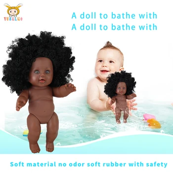 30 cm afriške lutka afro black pop lase nake lutka rodi živ 1/6 BJD polno silikonsko lepilo kopel Simulacije Dojenček rodi živ Baby