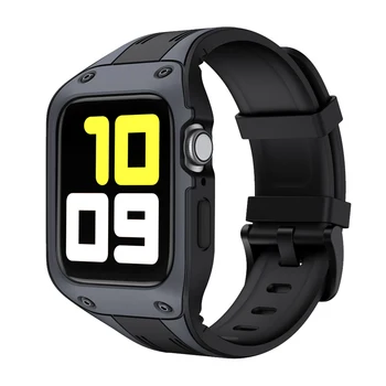 Tekoče Silikonski Trak s Zaščitni ovitek za Apple Watch Band 44 42mm iwatch Serije 6/5/4 wristbelt withe zaščitnik primeru