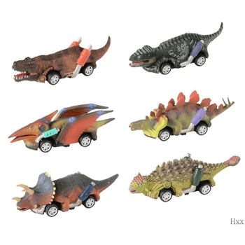 Novo Potegnite Nazaj Dinozaver Avtomobili, Igrače, 6 Pack Dinozaver Roadster Pogodbenice Prednost Igre Dino