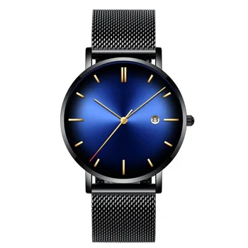 Nove Pisane Reloj De Pulsera Moške Priložnostne Ure Moda Gradient Koledar Poslovnih Očesa Trak Velik gumb za Izbiranje Moško Obleko ročno uro
