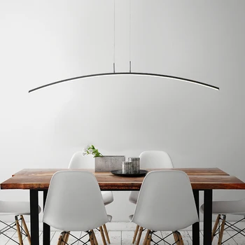 Črno bela moderno led lestenec, dnevno sobo, jedilnico, kuhinjo, preprost LOK Obliko obesek lestenec študija cafe bar svetlobe