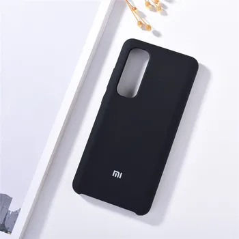 Original Xiaomi MI Tekoče Silikona Primeru Za MI Opomba 10 Lite Mehko Back Protector Luksuzni Telefon Lupino MI Note10 Lite & Logotip