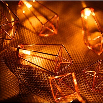 PIron Kovinski Diamantno Niz LED Luči Garland baterijsko Božič Stranka Vrt Doma Dekoracijo LED Luč Svetlobe