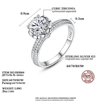 PAG&MAG Ustvarili Simulirani Diamond 925 Sterling Srebrni Prstan Za Ženske korejski Poročni Prstan Nakit bagues pour femme argent 925
