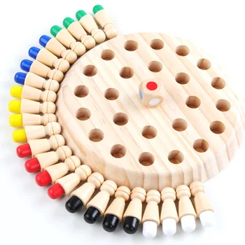 Otroci Izobraževalne Lesene Igrače Memory Match Palico Igra Šah Zabavno Blok Igre Barva Kognitivne Sposobnosti, Igrače za Otroke
