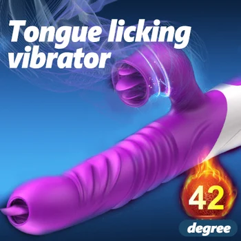 G Spot Vibrator Silikonski Vibrator Ogrevanje Razširljiv Jezik Lizanje Palico Klitoris Massager Sex Igrače Za Ženske