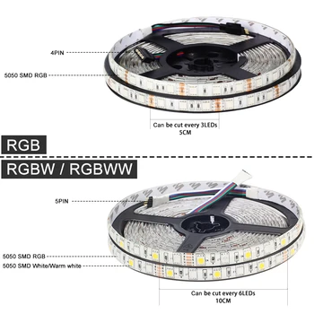 DC12V LED Trak nastavite 5m/10m/15m/20m led trak 5050 RGB RGBW RGBWW 60LEDs/m 5m/veliko LED Fleksibilni Trak Svetlobe