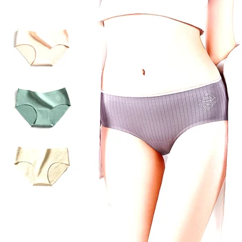 2019 hlačnic brezšivne spodnje hlačke za ženske bombažne Hlačke Seksi Stirped Barva Bombažne Hlačke Sredi pasu, ženske hlače, hlače Nova