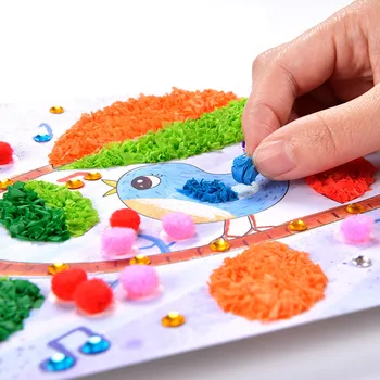 Strganje Slikarstvo Igrača za otroke, DIY igrača risanja Otroci risanka Lepilo Tempera barve za vrtec umetnostne obrti diamond slikarstvo
