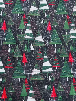 Božič Zeleno Drevo X'mas Gozd Bleščice Shinning Srebro Žigosanje Navaden Bombažne Tkanine DIY šivanje Tkiva Telas Mozaik
