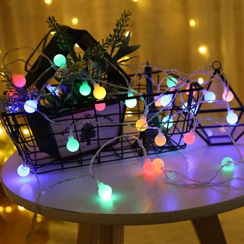 Svetu Žogo AA Baterije Led niz luči 2M/3M/4M/5M/10M/20M Božič Wedding party garland dekoracijo vila lučka za osvetlitev