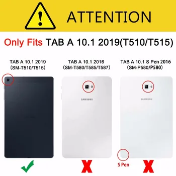 Za Samsung Galaxy Tab 10.1 T510 2019 Primeru Luksuznih Usnjenih Magnetni Zaščitni ovitek za Samsung Tab A 2019 T515 SM-T515 primeru