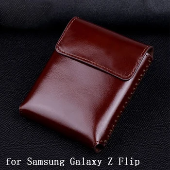 Nov Prihod Pravega Usnja Primeru forSamsung GalaxyZ Flip Magnetni Telefon Kritje forSamsung Ž Flip Kože Kritje forSamsung Ž Flip