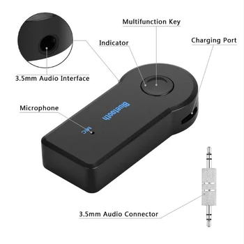 3,5 mm Jack Avto AUX Bluetooth Sprejemnik Strani-brezplačno MIC Klicno kartico Bluetooth 4.0 Avto brezžični Oddajnik Samodejno Glasbo Sprejemniki