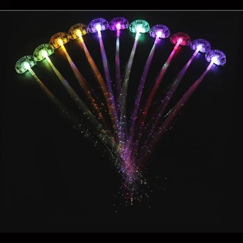 LED Party Poročni Dekoracijo, Barvni LED Lase Posnetek, ki Oddaja Svetlobo svjetlovodni Žice Ostra Svetleče Svile Pletenice Styling Orodje 50pcs
