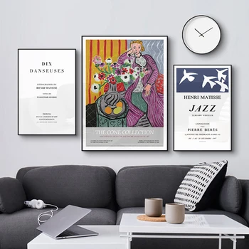 Abstraktna Umetnost Henri Matisse Platno Slikarstvo Nastavite Nordijska Plakat In Tisk Stenskih Slik, Dnevna Soba Dekorativne Slike plakat