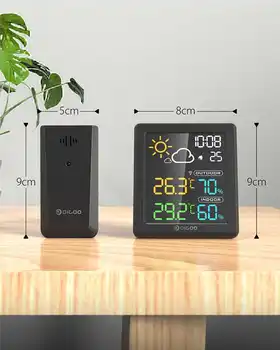 DIGOO GD-8647 Mini HD Barvni Zaslon LCD Vremenska Postaja Budilka Smart Termometer, Higrometer Dremež Dvojno Namizne Ure